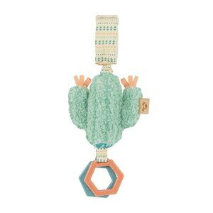 Itzy Ritzy Baby Plush Cactus Jingle Travel Toy with Rattle and Tug in Green